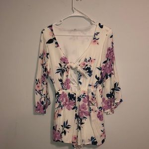 charlotte russe long sleeve cut out romper